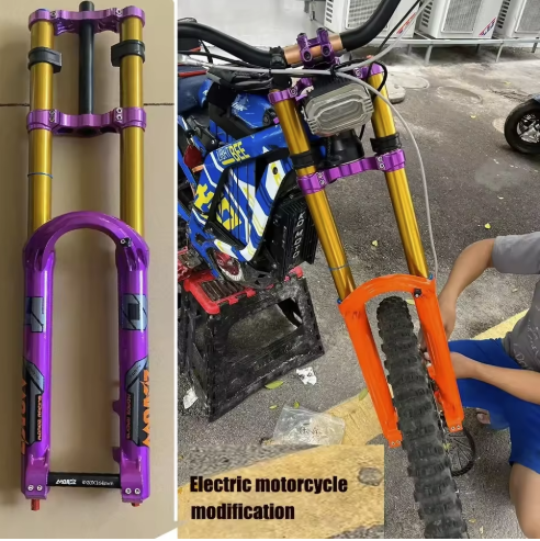 Suspension Front Fork Dirt Bike Double Crown Ebike Fork With Head Light Mounting Feature for Surron Bike